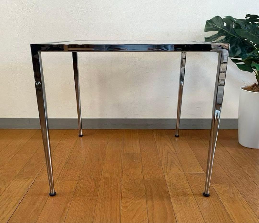 モダンスタイル　ガラスサイドテーブル　ミッドセンチュリー　ヴィンテージ　90's