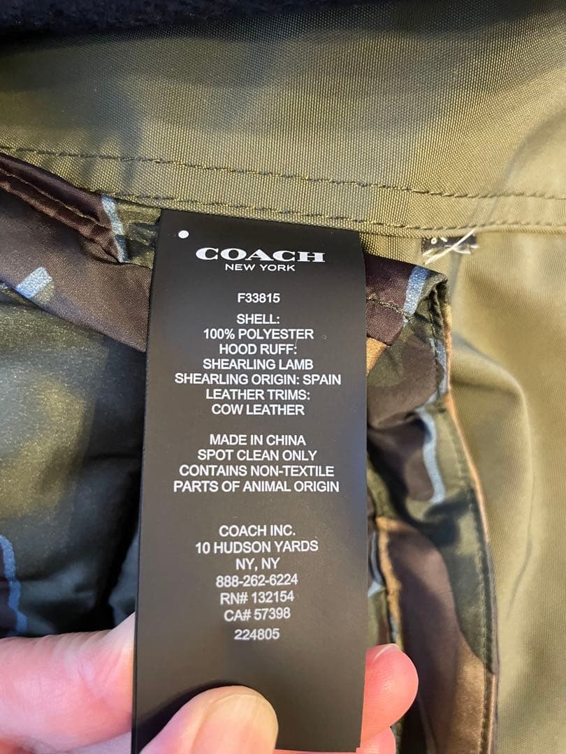 ほぼ未着用COACH 3wayモッズコート　カーキ