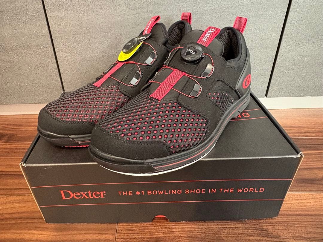 【新品未使用・箱有】Dexter メンズ ボーリングシューズ 黒 赤 27.5