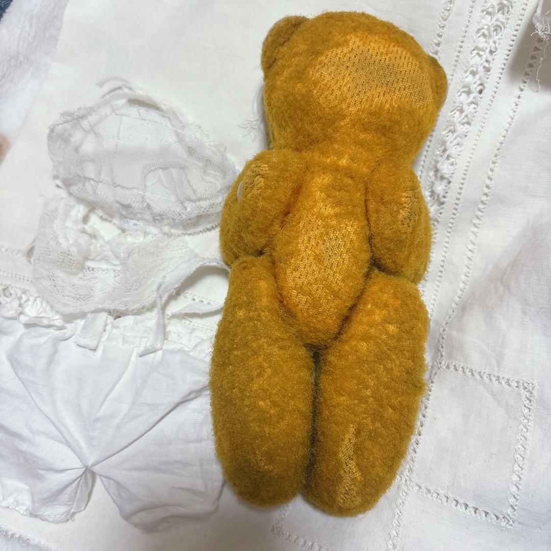 DDRベア ボネ襟パンツ付き　古い子　アンティークベア　ベルリンベア
