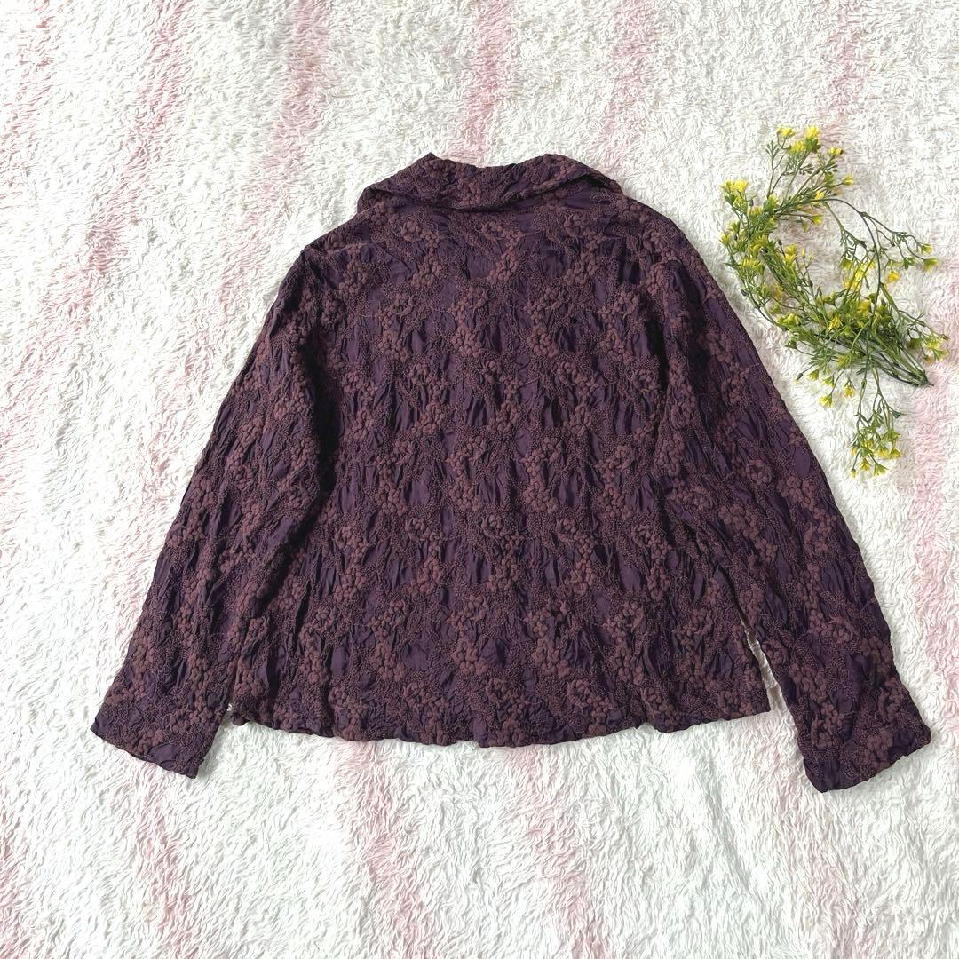 Reve de MIYACO ☆絹100% 総刺繍ブラウス 羽織り☆Fサイズ