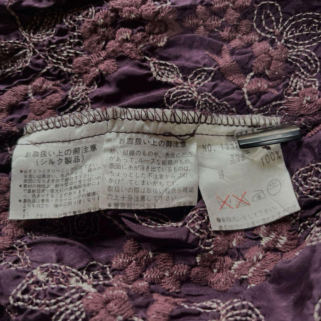 Reve de MIYACO ☆絹100% 総刺繍ブラウス 羽織り☆Fサイズ