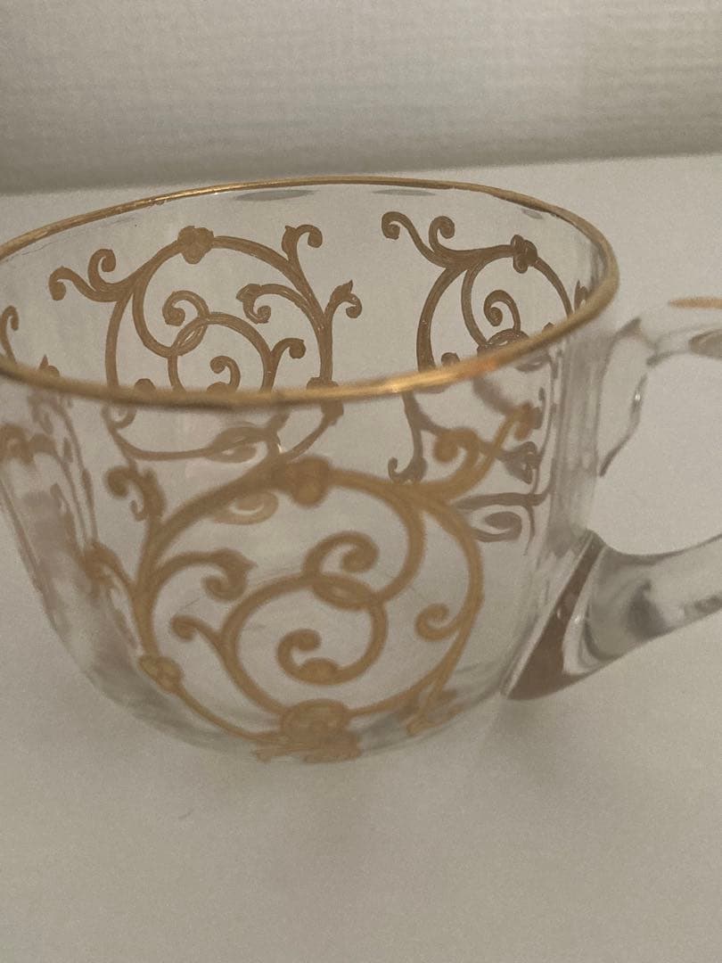 オールドサンルイ・金彩・唐草模様デザートカップ2個セット