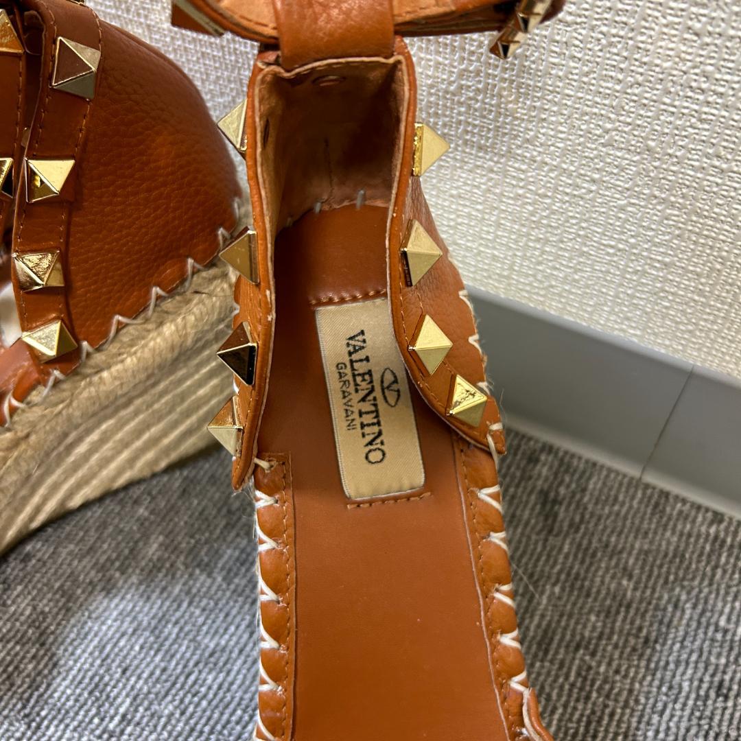 ヴァレンティノ　ロックスタッズ　エスパドリーユ　ウェッジソール　サンダル