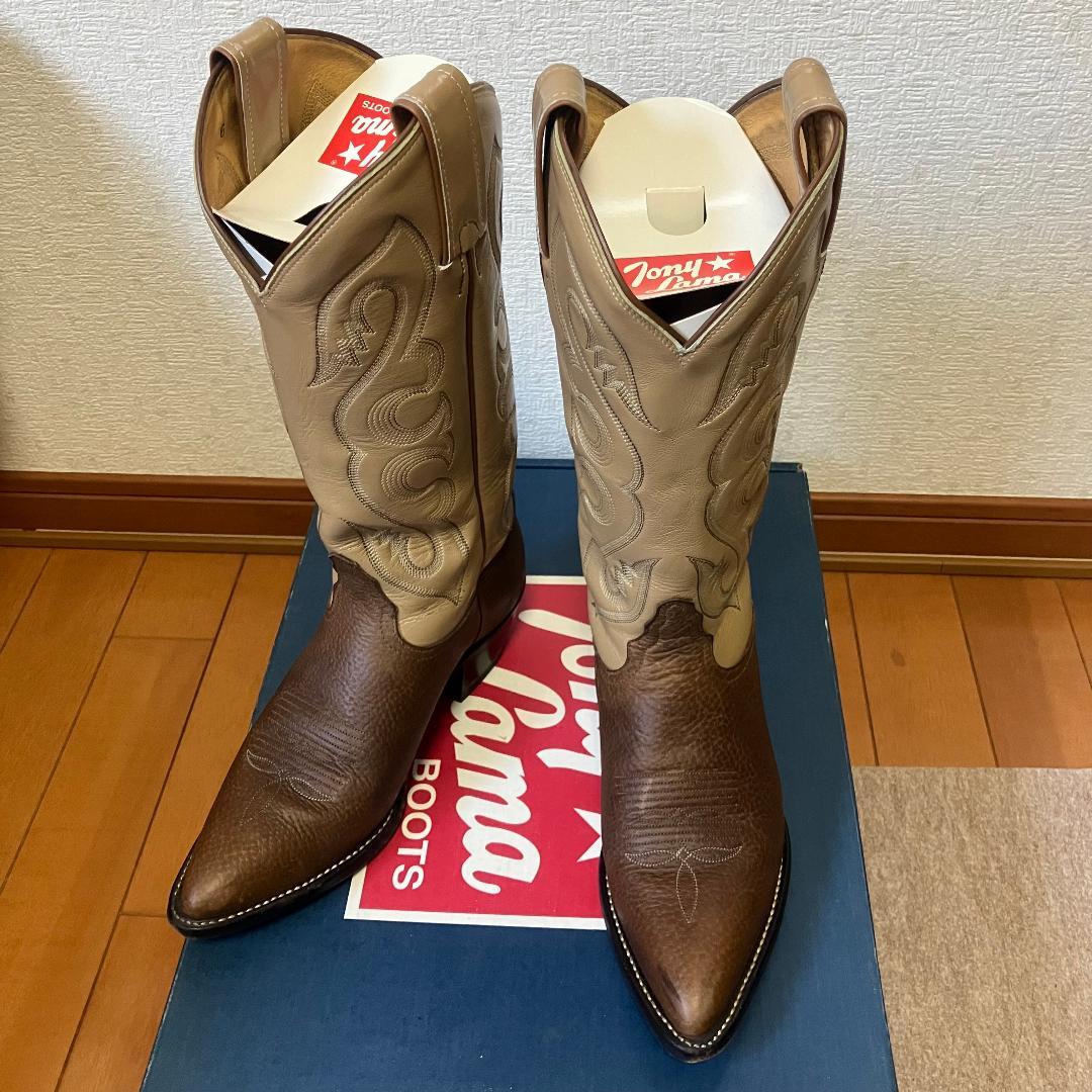 トニーラマ　ウエスタンブーツ　ブラウン/ベージュ レザー　６C　23cm