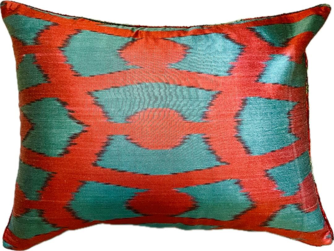 【新品未使用】ウズベキスタン アトラス ベルベット・イカットクッションカバー