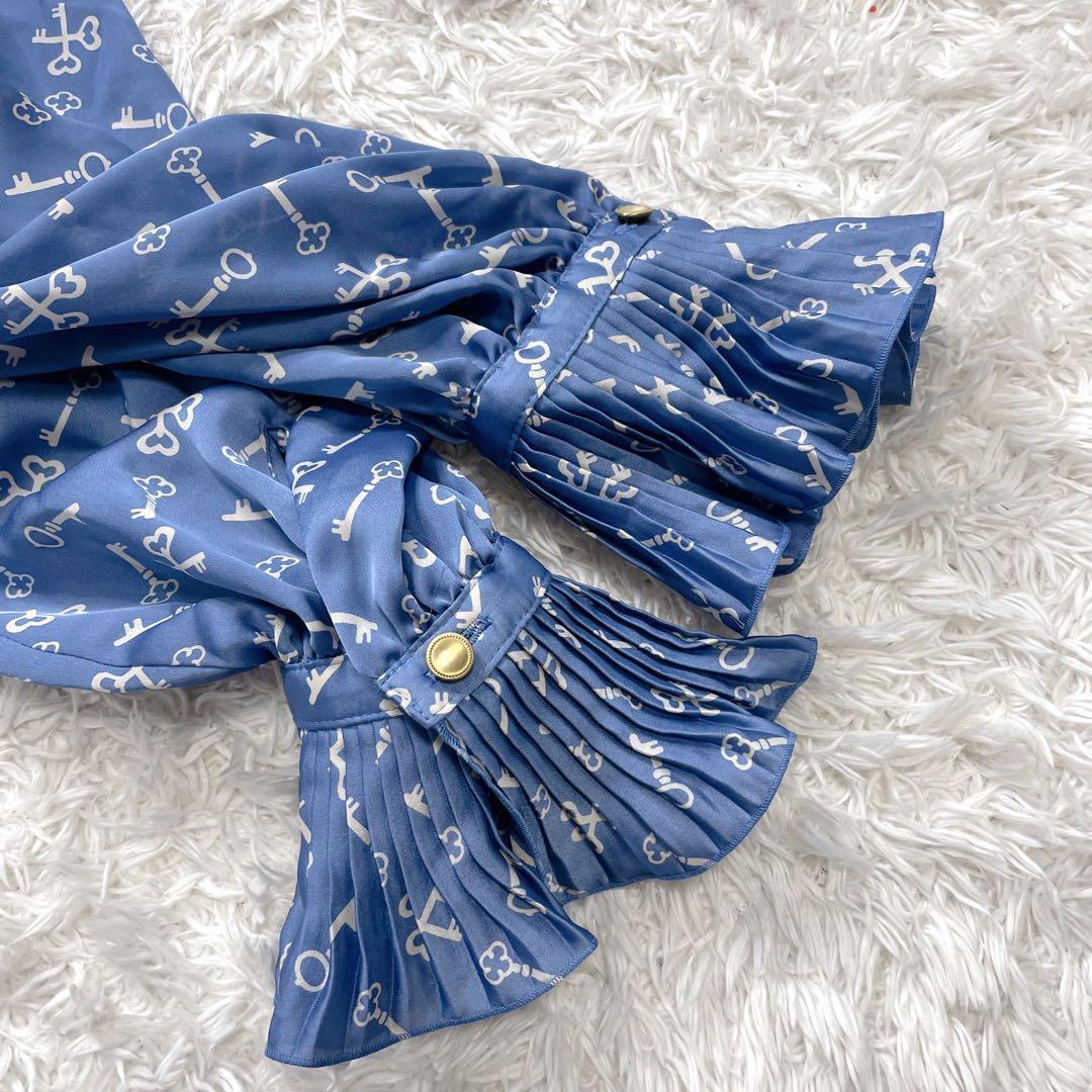 アナイ キープリント ボウタイ 長袖 ブラウス 金ボタン 近年モデル