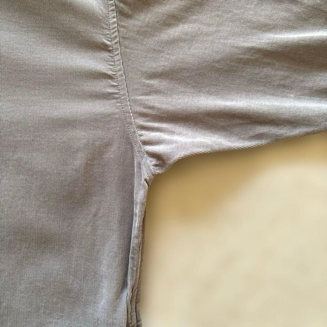 HUIS ハウス 遠州織物 みじんコール ロング シャツ グレー ゆったり