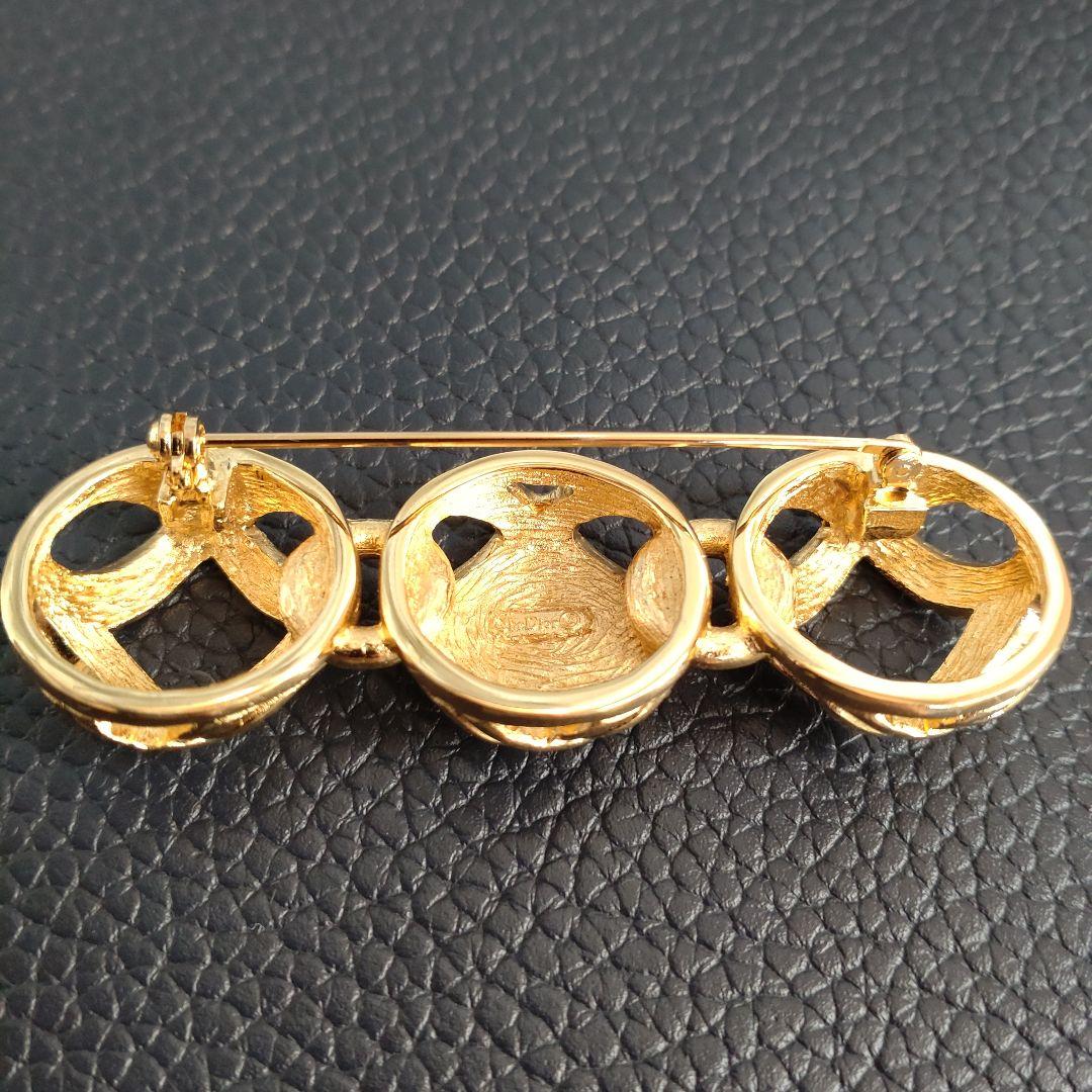 Christian Dior　ディオール　ラインストーンブローチ