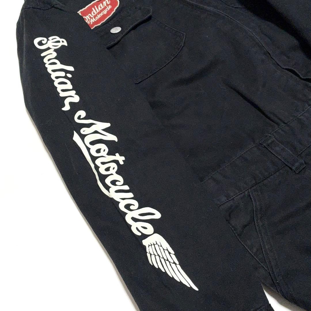 インディアンモーターサイクル オールインワン オーバーオール つなぎ ブラックM