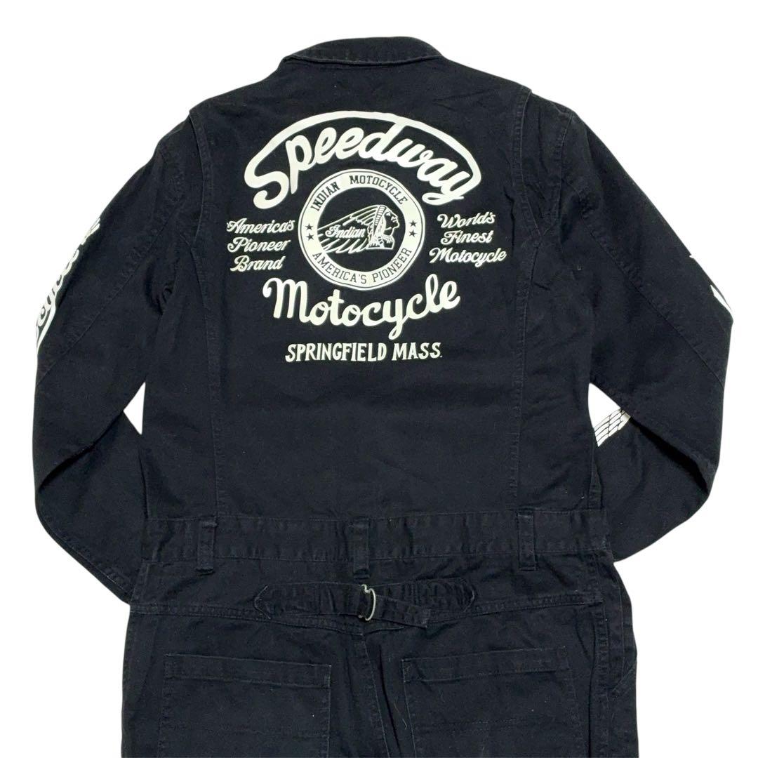 インディアンモーターサイクル オールインワン オーバーオール つなぎ ブラックM