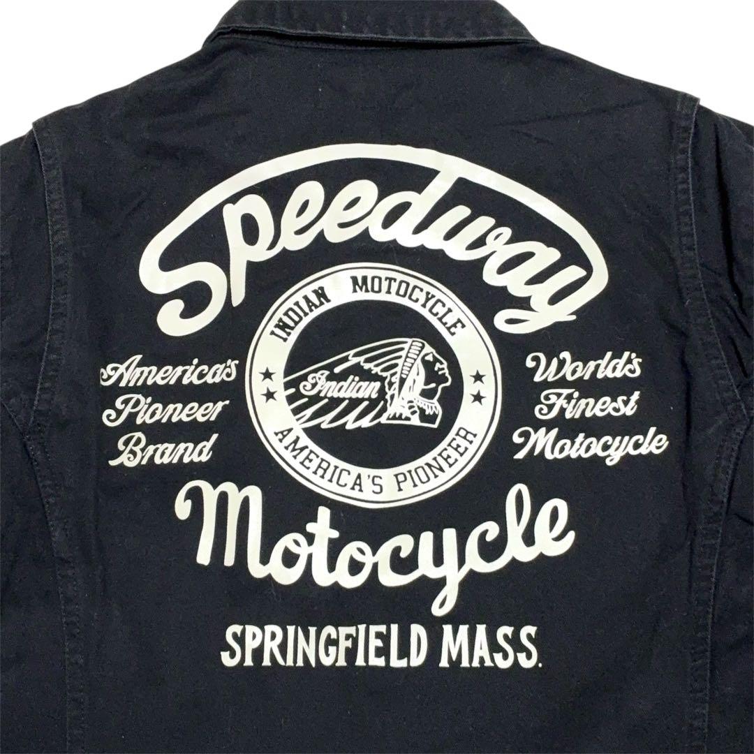 インディアンモーターサイクル オールインワン オーバーオール つなぎ ブラックM