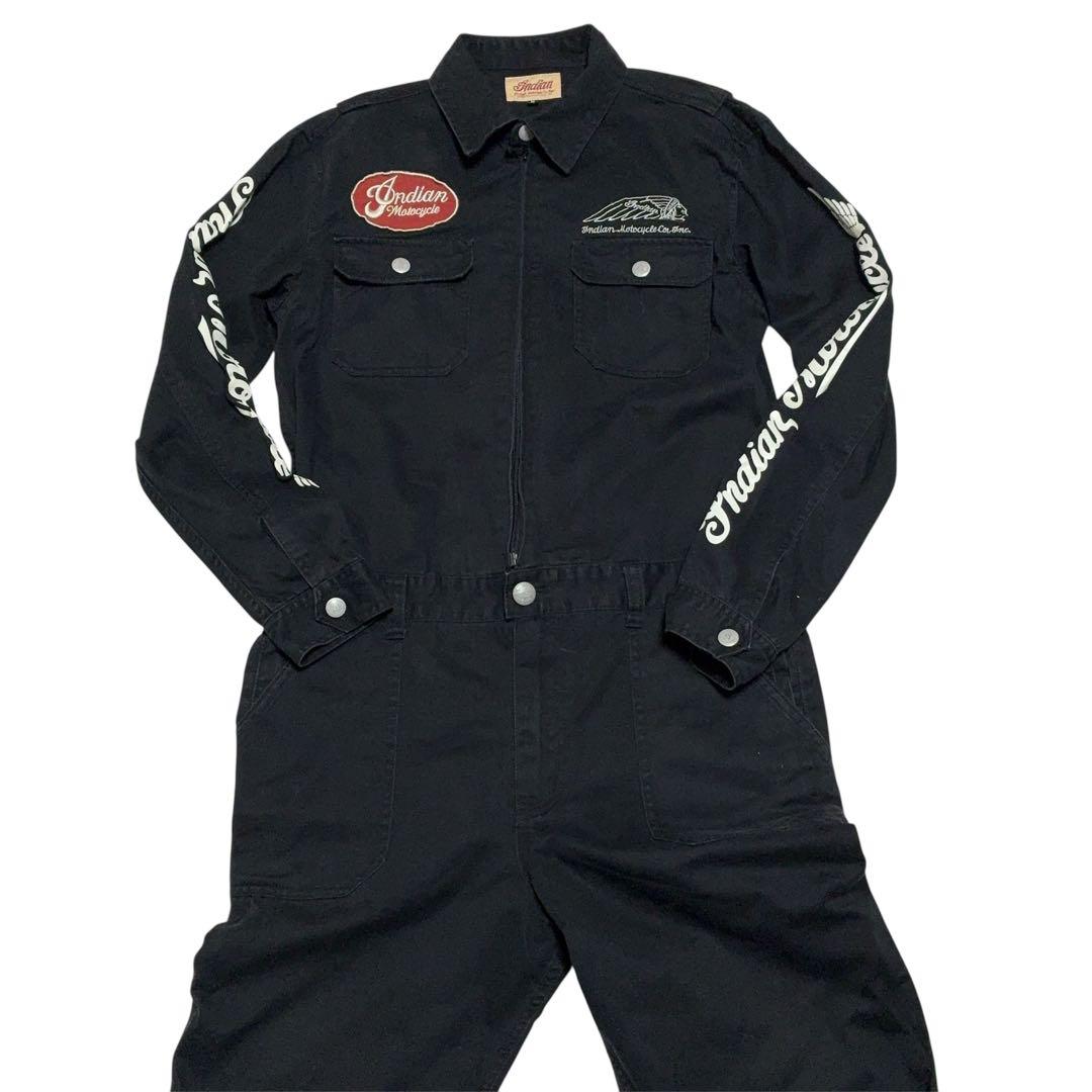 インディアンモーターサイクル オールインワン オーバーオール つなぎ ブラックM
