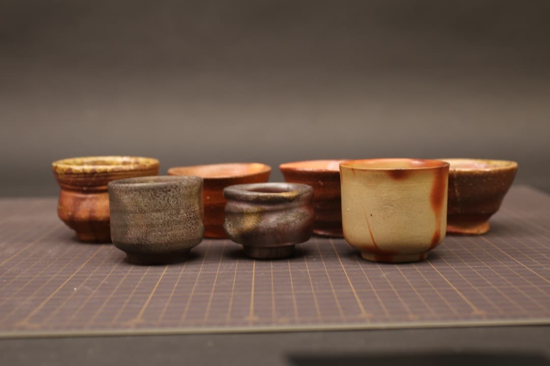 【即購入可】備前焼／ぐい呑み／７点まとめて／酒器／猪口／工芸／骨董／古美術／古玩
