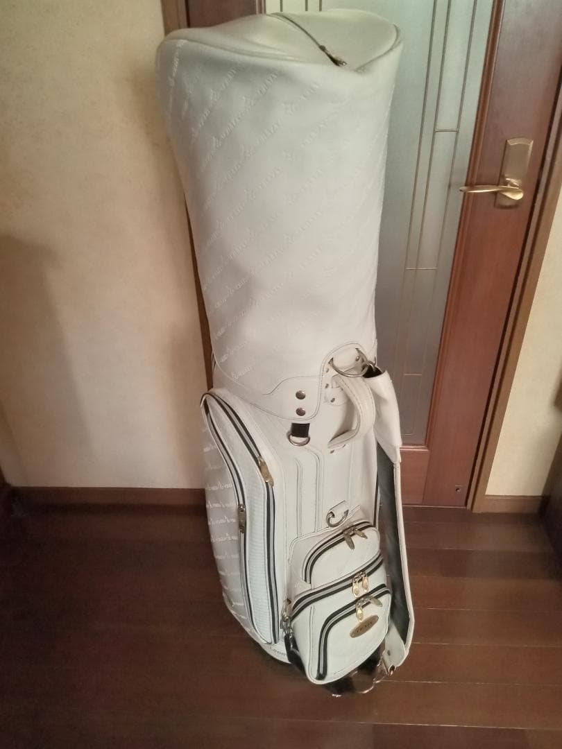 ★値下げ★CRAZY★キャディバッグ★9インチ★モノグラム型押しロゴ★白★