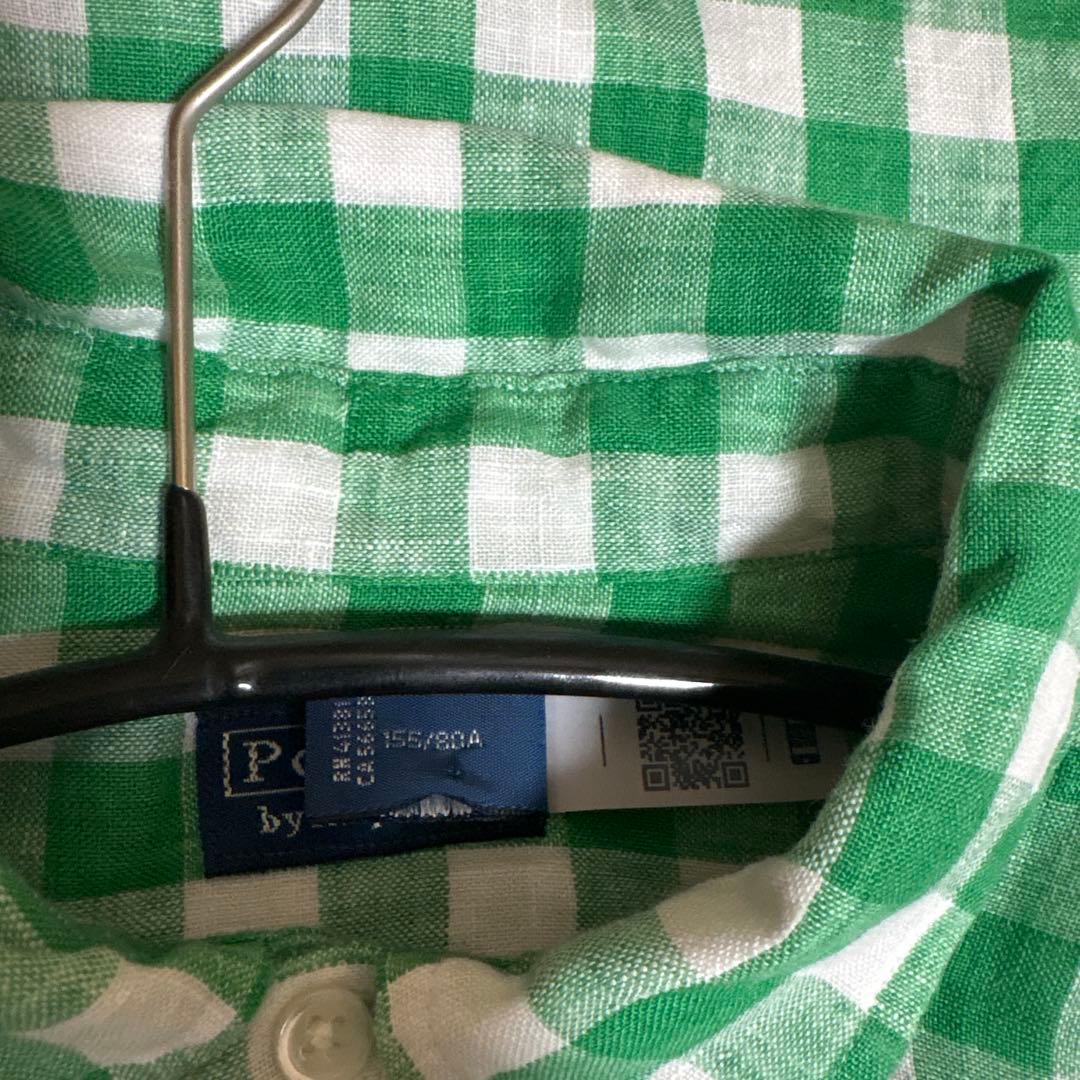POLO RALPH LAUREN ワイド クロップド ギンガム リネン シャツ