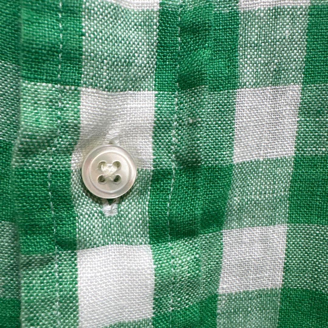 POLO RALPH LAUREN ワイド クロップド ギンガム リネン シャツ