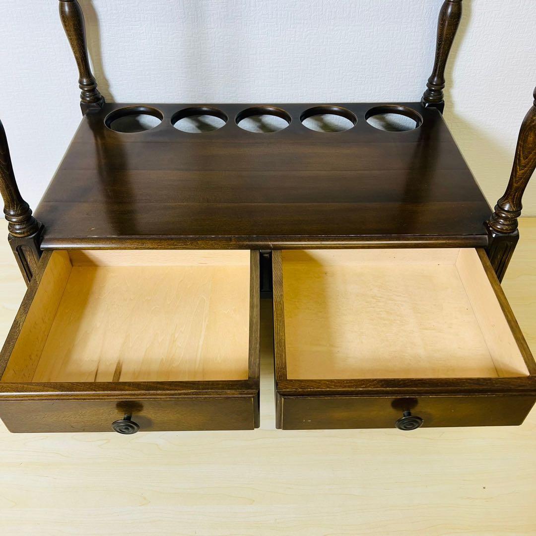 【希少】najico ナジコ ワゴン ガラス天板 引き出し キャスター