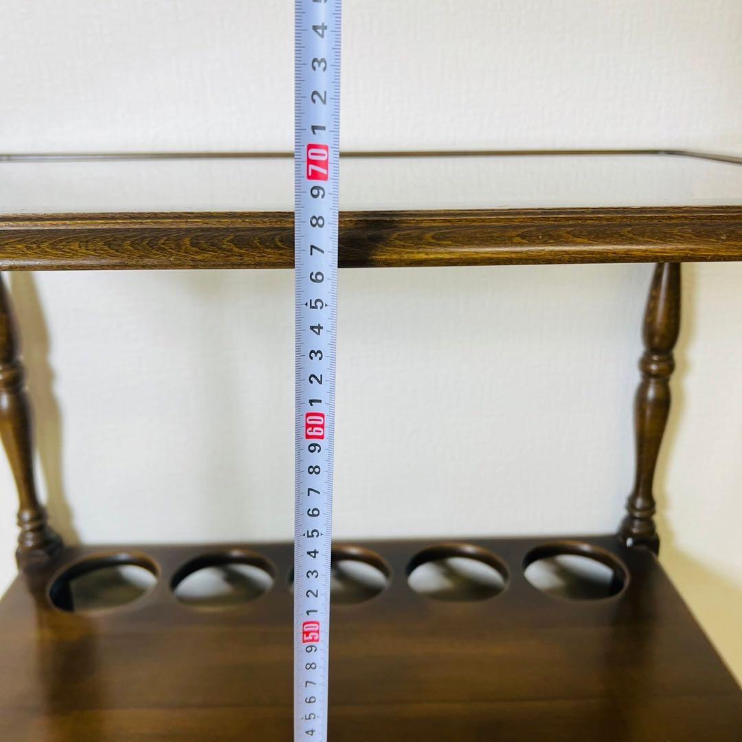 【希少】najico ナジコ ワゴン ガラス天板 引き出し キャスター