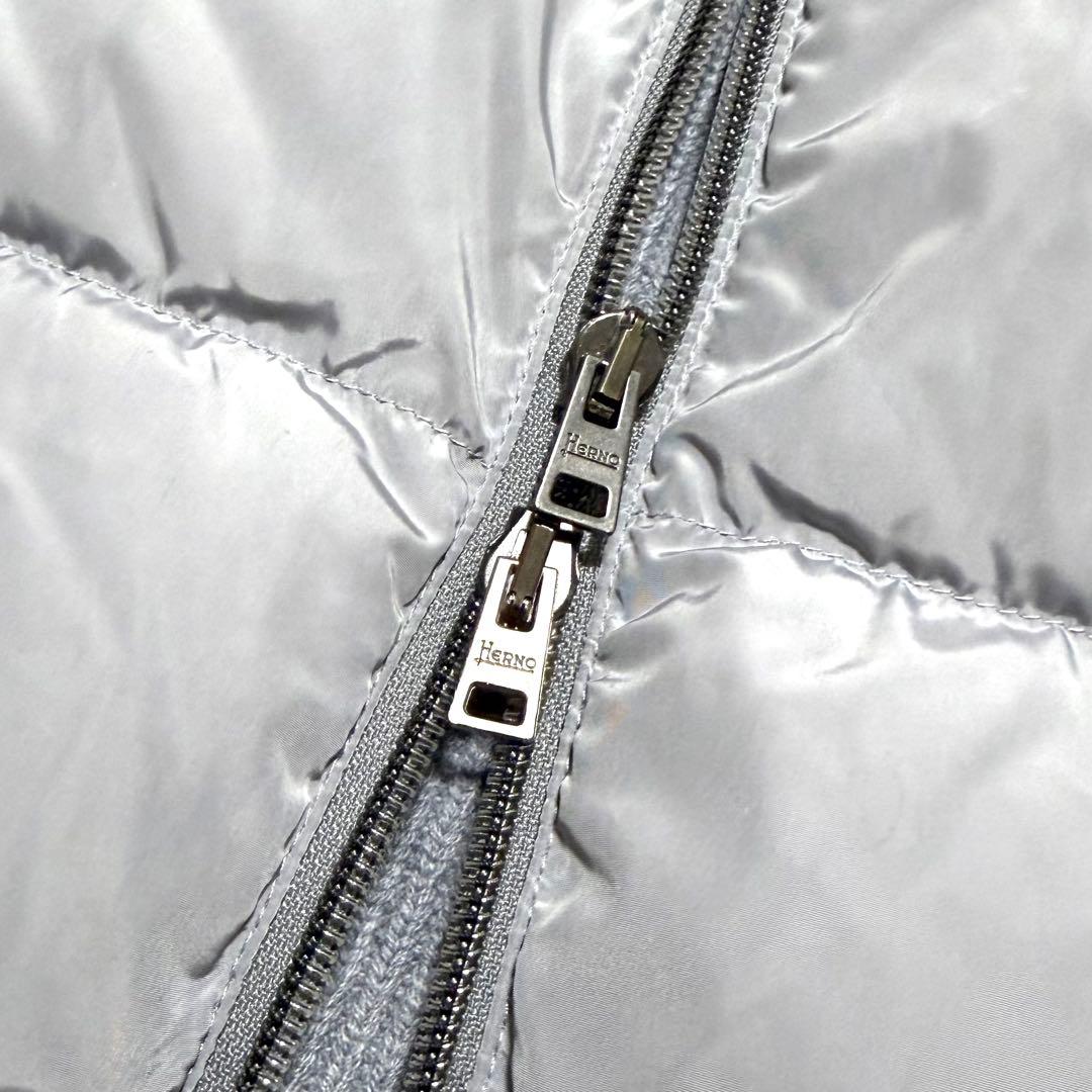 美品 HERNO 5ゲージ×ダウン ハイブリッドコンビネーションブルゾン 46