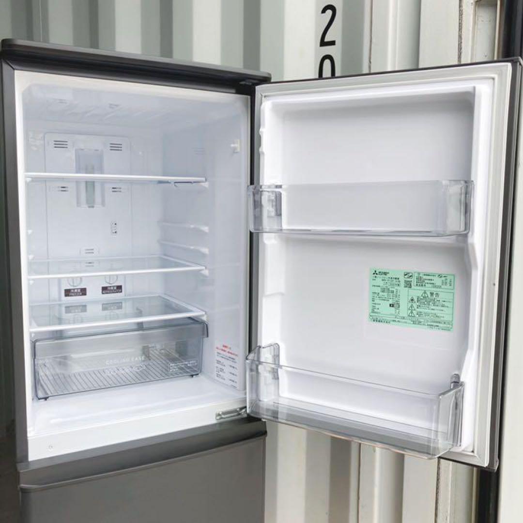 553取付無料！三菱低温ケース搭載マットチャコールグレーおしゃれ冷蔵庫！洗濯機
