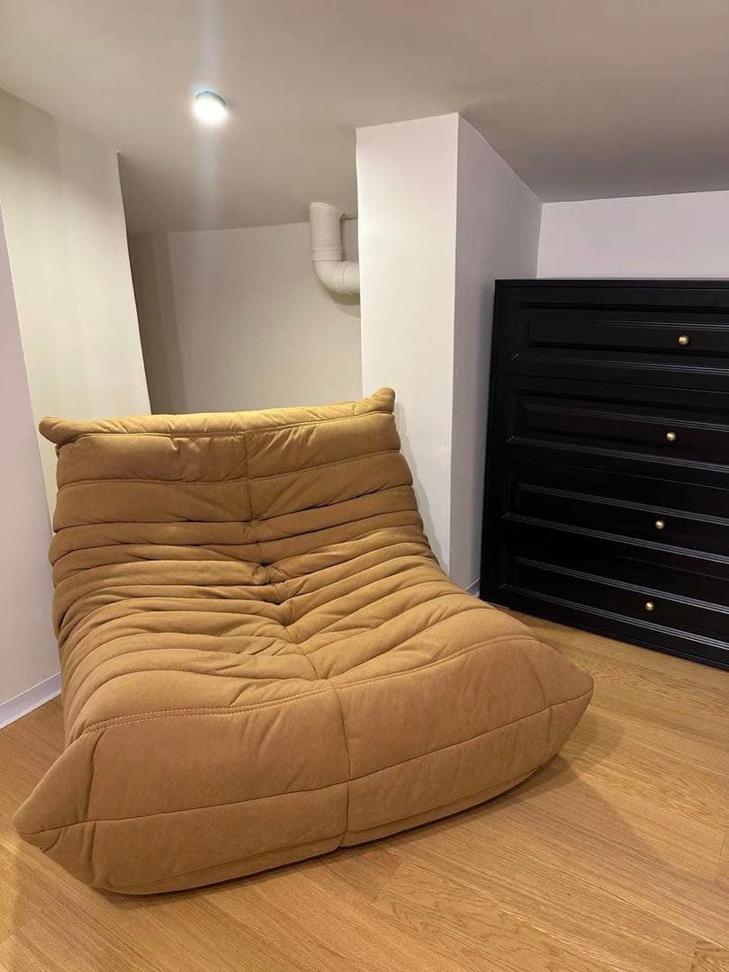 24時間発送 新品 トーゴ 1P　ソファ　カーキ色