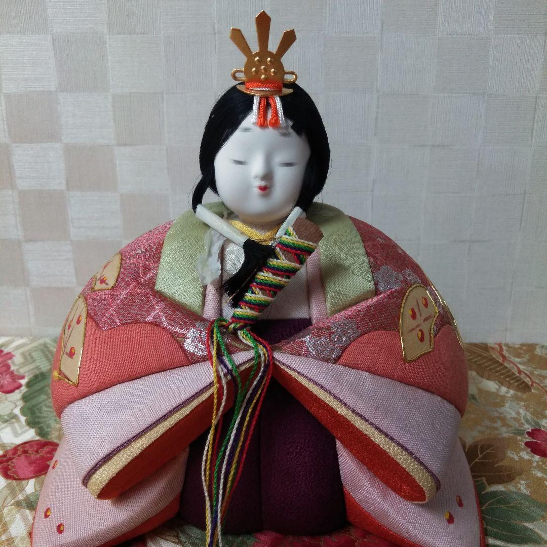 梅の扇　雛飾り　親王飾り　きめこみ賀茂雛　玉秀作