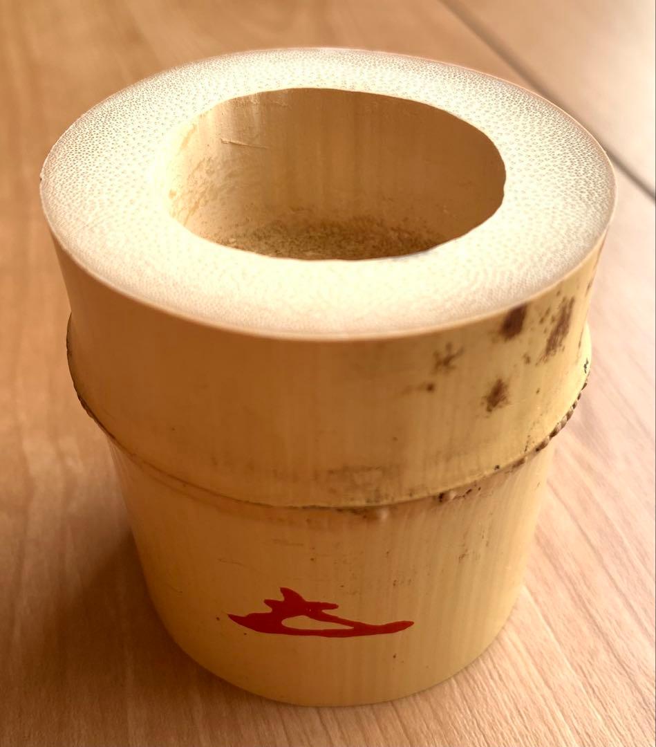 【極美品】竹蓋置一双　福本積應在判箱　　　　宗玄作