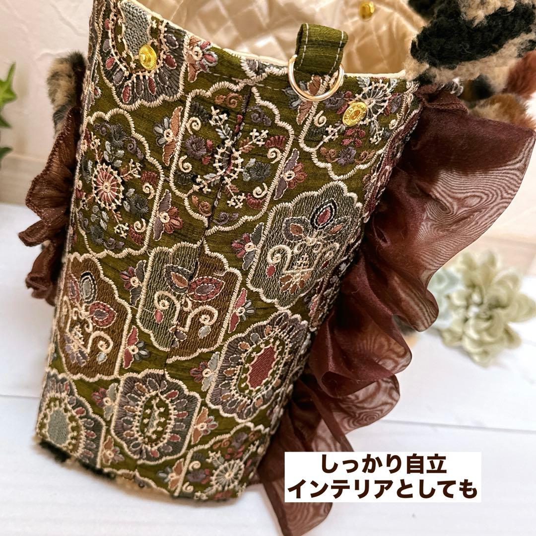 さ*ー様 コヤンイサムチョン♡新色インド刺繍大人色カーキ！うさ着ぐるみ黒猫変形ト