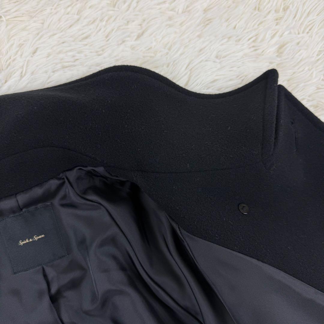 美品 スピックアンドスパン 現行 W/Nyモッサステンカラーショートコート 36