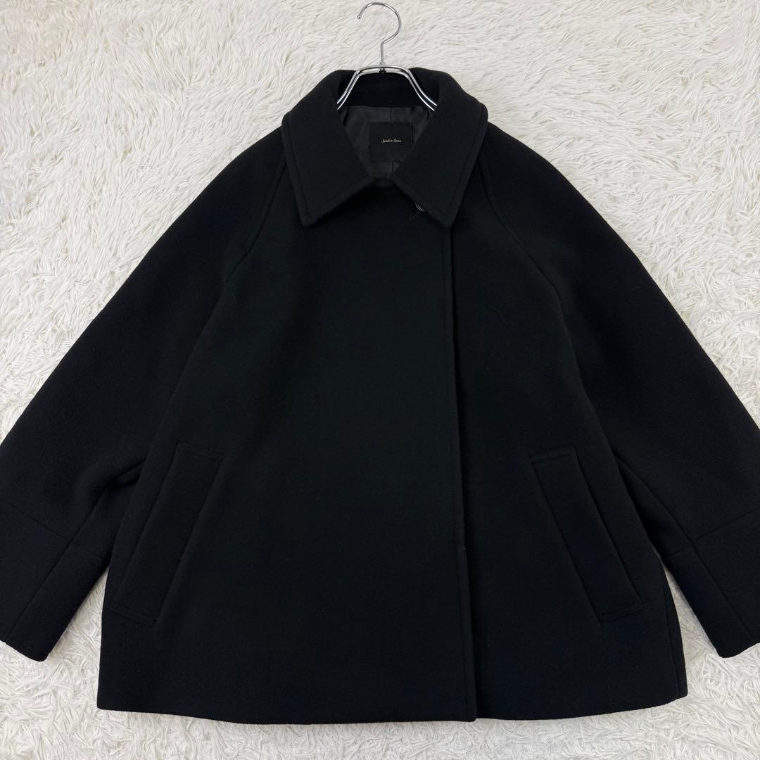 美品 スピックアンドスパン 現行 W/Nyモッサステンカラーショートコート 36