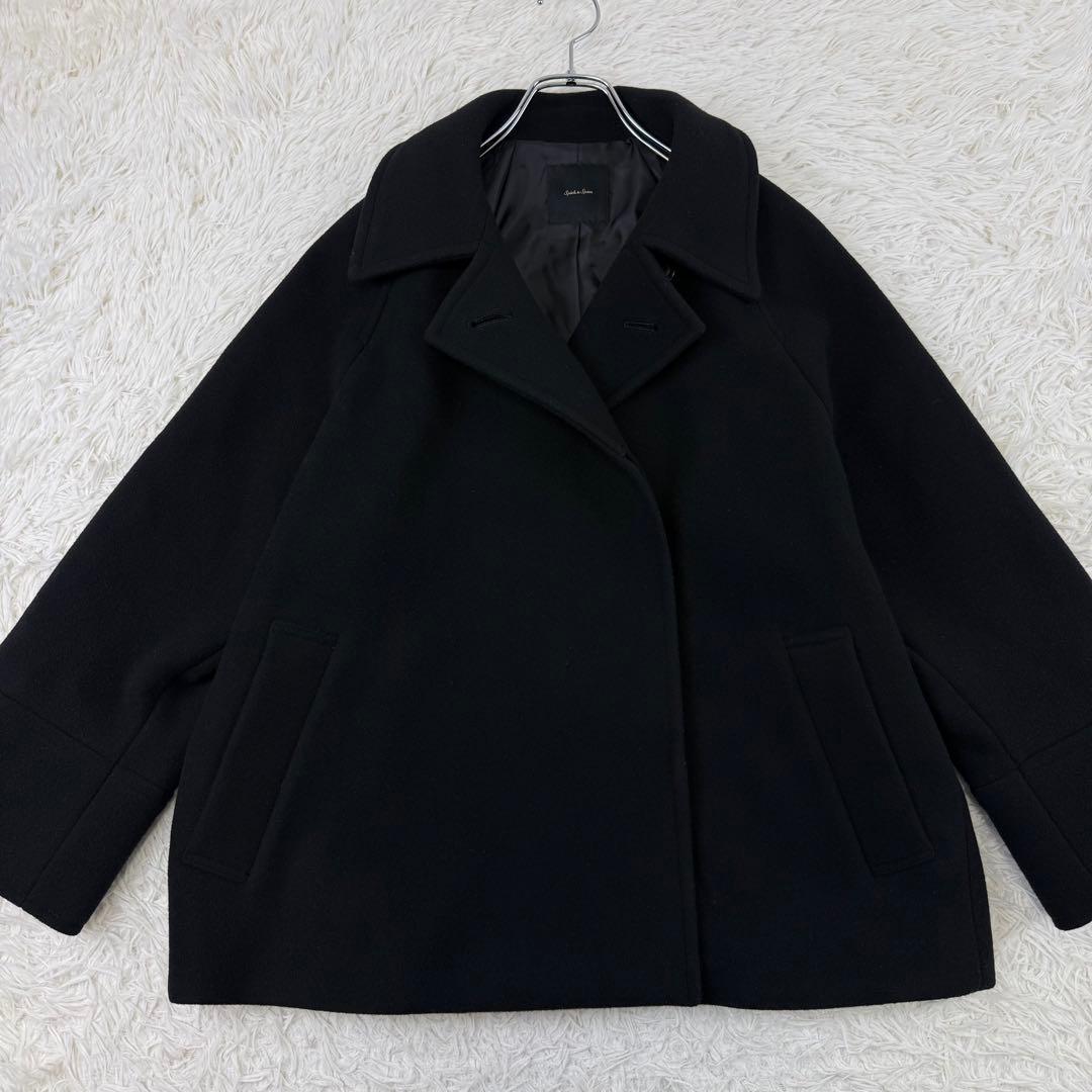 美品 スピックアンドスパン 現行 W/Nyモッサステンカラーショートコート 36