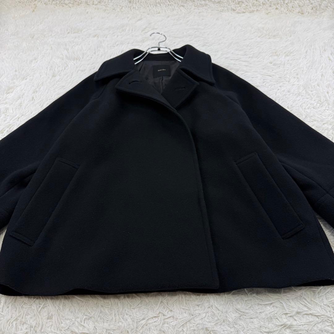 美品 スピックアンドスパン 現行 W/Nyモッサステンカラーショートコート 36