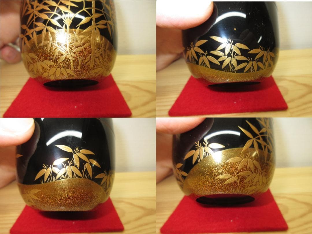 送料込【逢絢亭】茶道具 大棗 南天蒔絵 宗偏流書付 真塗 漆匠 松寛作 共箱入り