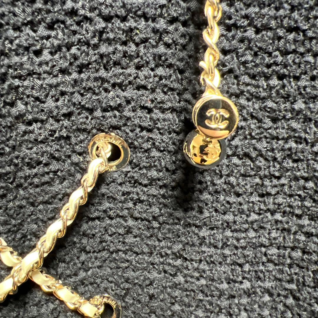 CHANEL シャネル　コットン ツイード チェーン ワンピース ネイビー