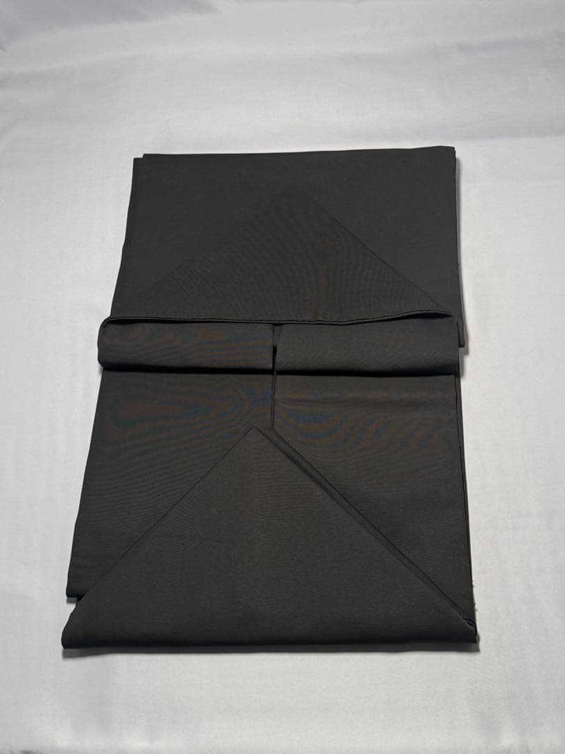[美品] 塩瀬　名古屋帯　正絹　お太鼓柄　黒　箔　光琳菊　洒落帯　小紋　紬　無地