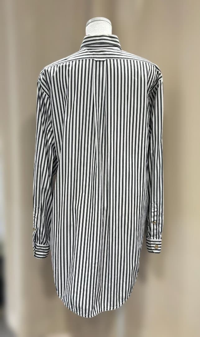 CHANEL　シャネル　ストライプ　長袖シャツ　38　コットン　ヴィンテージ