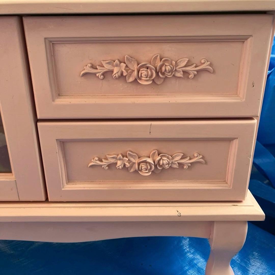 ロココ調ローボード（ピンク） テレビ台 アンティーク