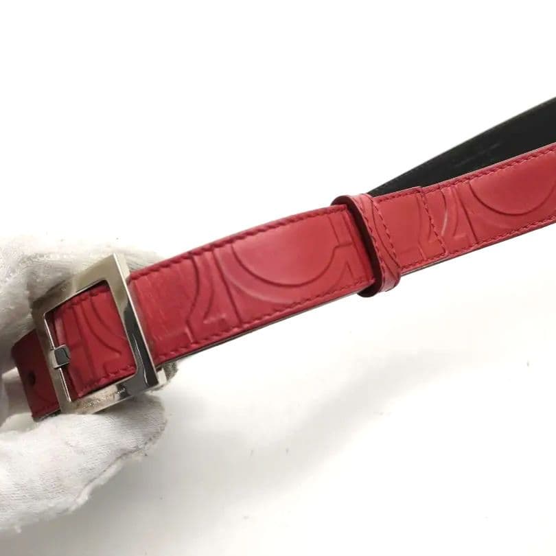 美品 フェラガモ ベルト 69±2.5cm 幅2.5 総柄 イタリア製 921