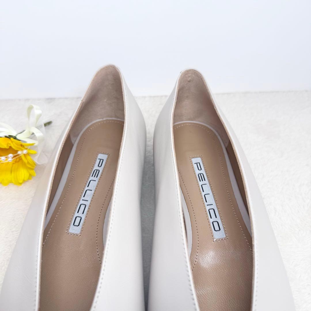 未使用級✨ペリーコ DAMA レザーフラットパンプス グレージュ 38