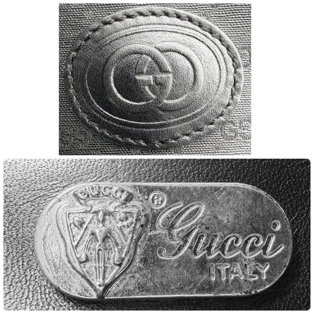 GUCCI　ショルダーバック　マイクロGG　　本革　バケツ　インターロッキング