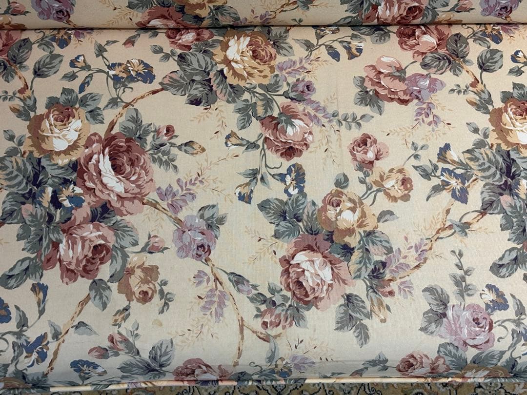 karimoku カリモク 3人掛けソファ 3Pソファ 花柄 ビンテージ nY