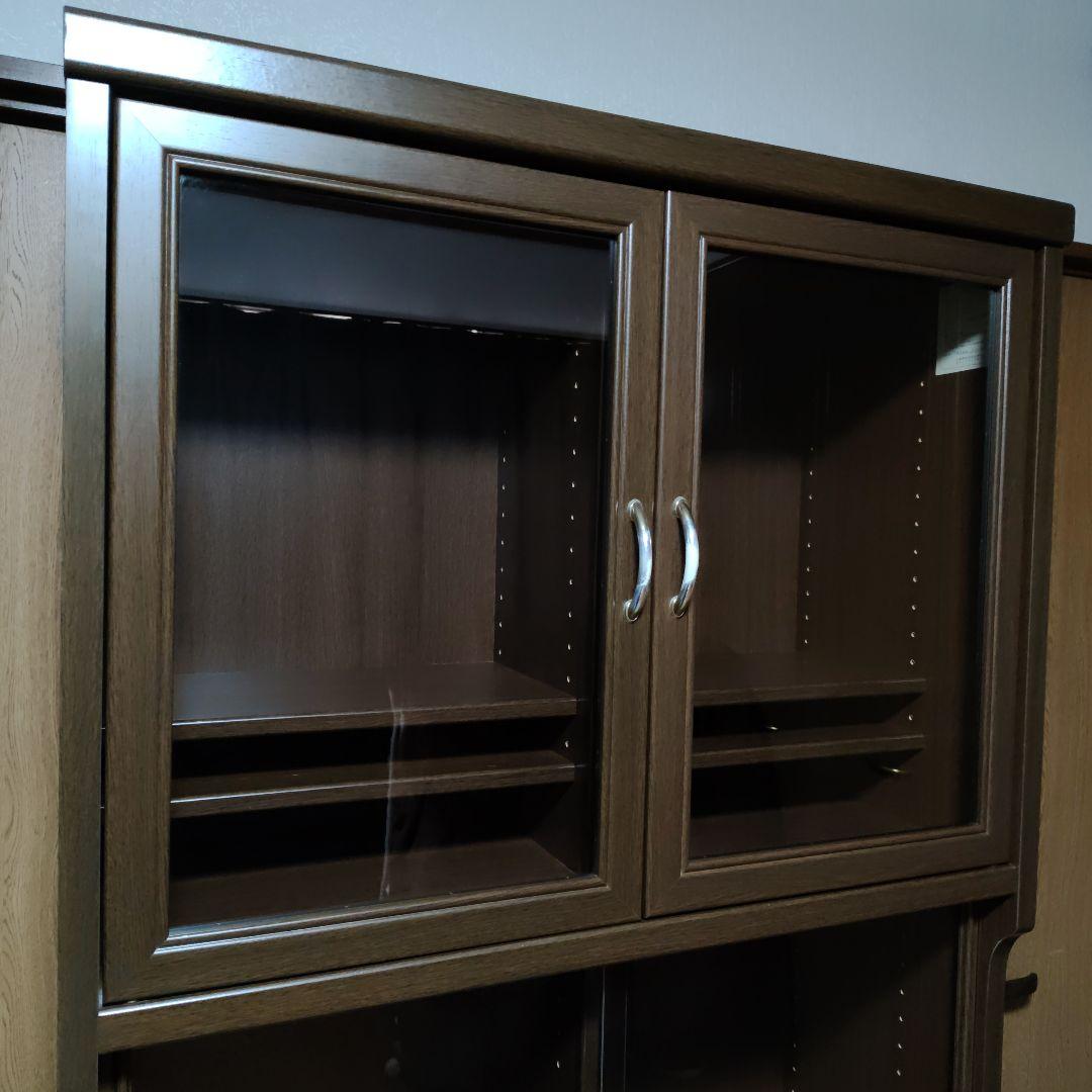 ​【送料込】大型木製本棚 書棚 収納棚 キャビネット／大容量・扉付き・可動棚