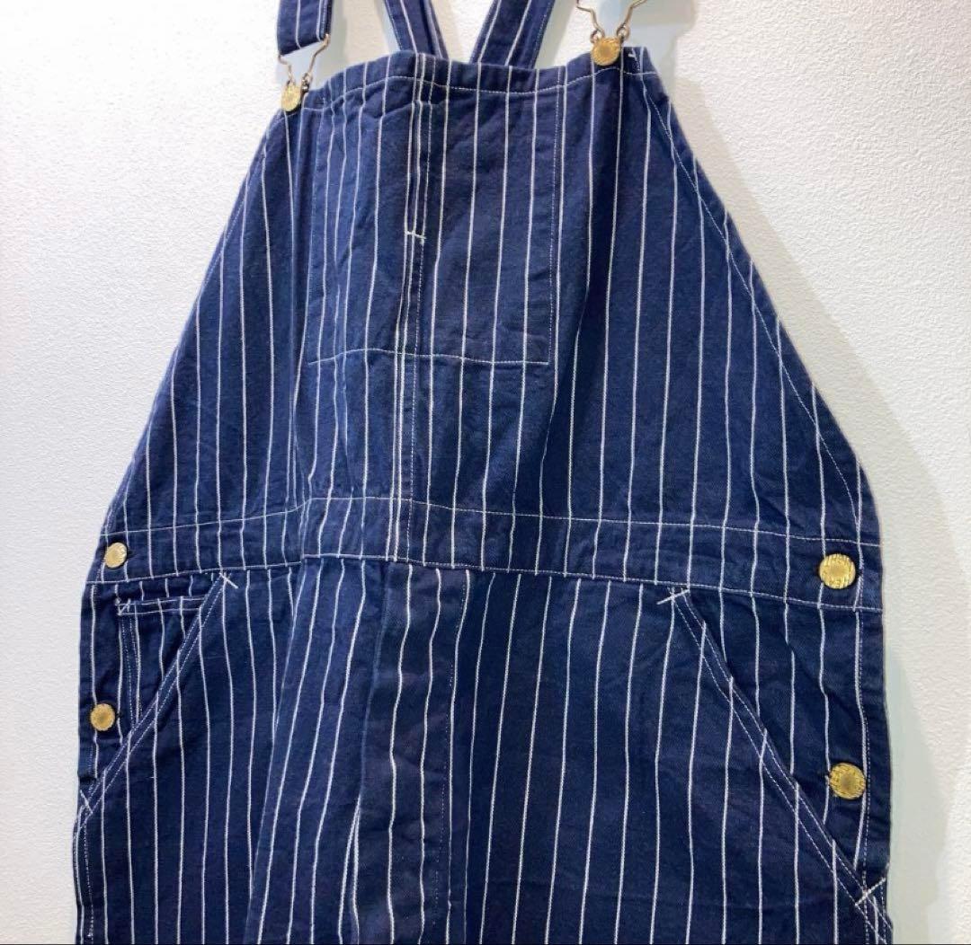 HEADLIGHT 8oz ストライプデニム　ローバックオーバーオール　36