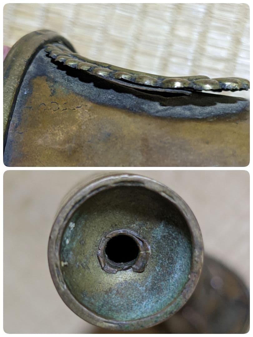 ♦中国 清時代末 古美術 古楽器 唐金 龍文 喇叭 コレクション 骨董品