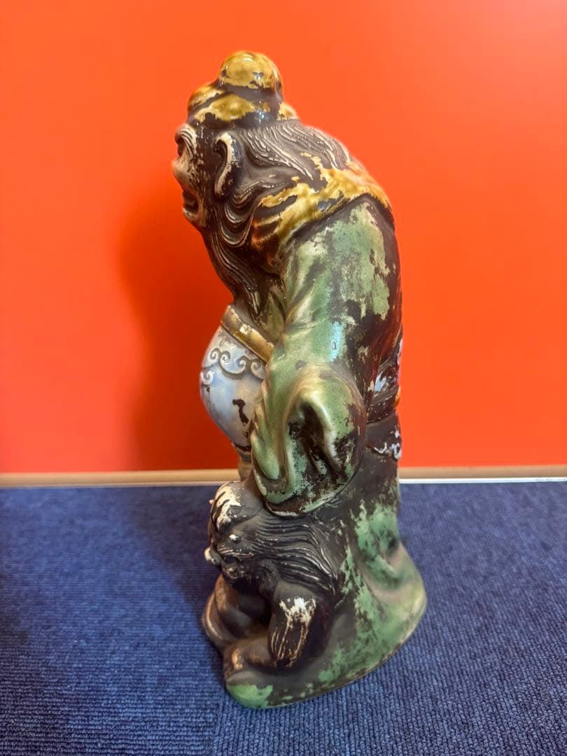 1890  時代物 人物 鍾馗 小鬼 怪獸 古美術 置物