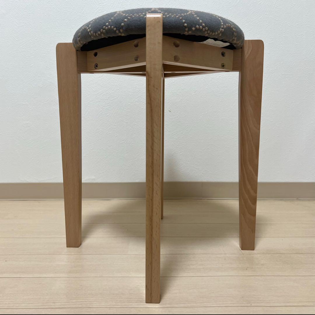 ミナペルホネン スツール タンバリン 角脚 【グレー/ブルー】椅子 ハンドメイド