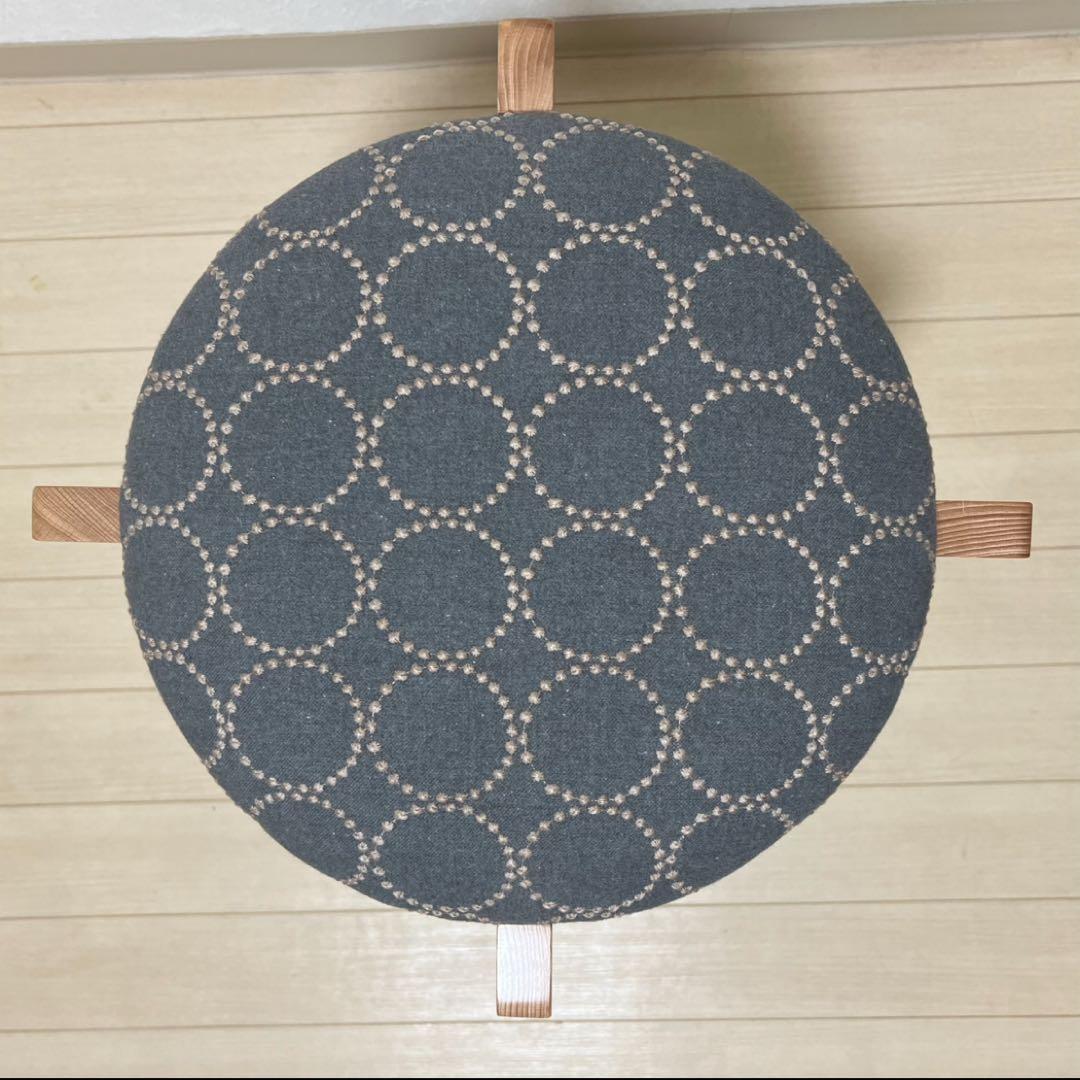 ミナペルホネン スツール タンバリン 角脚 【グレー/ブルー】椅子 ハンドメイド