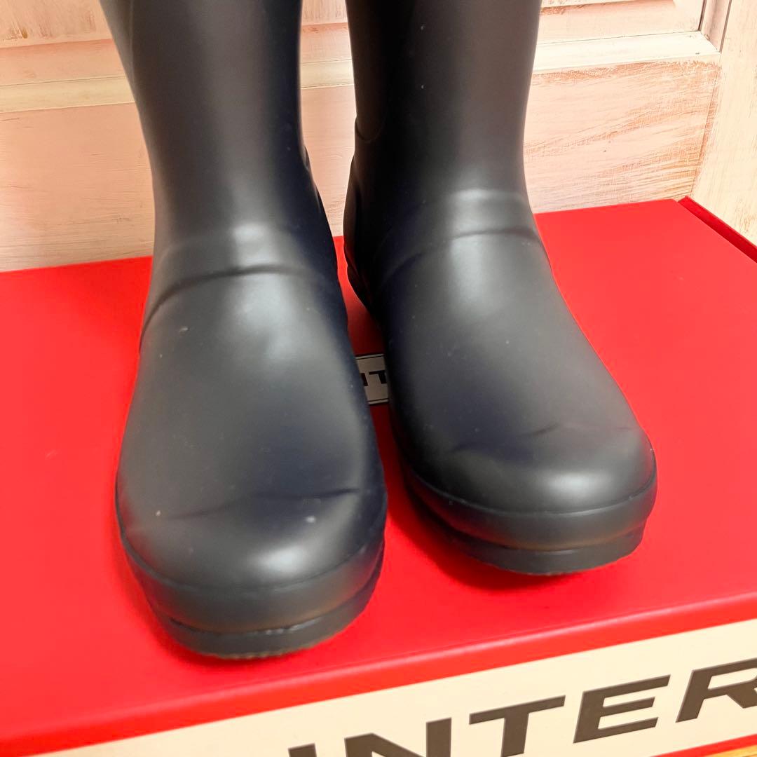 【新品】HUNTER ロングレインブーツ ブラック 25cm UK6 調節可能