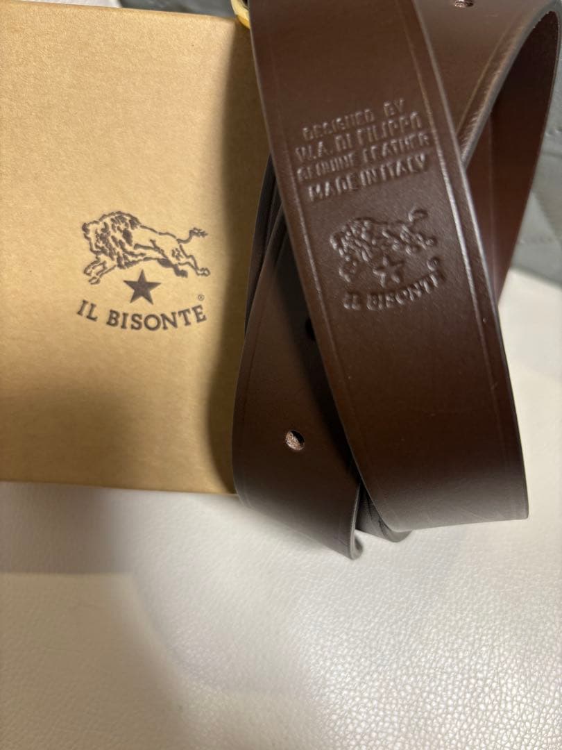 IL BISONTE ブラウンレザーベルト　イルビゾンテ　焦茶